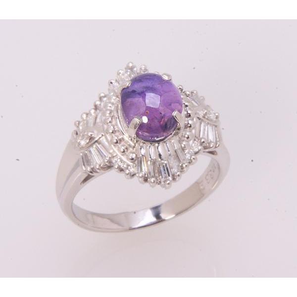 質屋出品》Pt900☆天然パープルスターサファイア3.32ctリング☆k 質屋出品》Pt900☆天然パープルスターサファイア3.32ctリング☆k