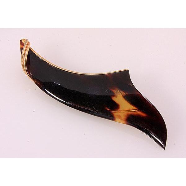 質屋出品》☆天然べっ甲のデザインブローチ☆k-4234 : wadaya44