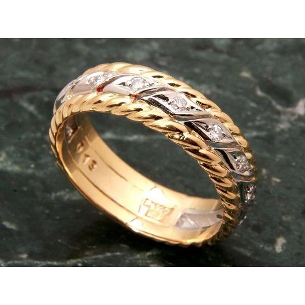 Pt900　K18　リング　7号 7号 指輪 K18YG PT900 コンビリング 【0.52ct】 テン