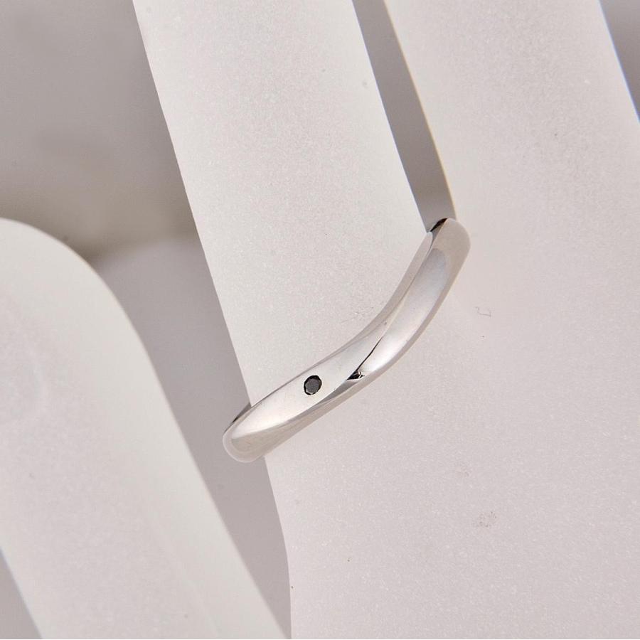 Pt900プラチナ0.01Ctブラックダイヤリング結婚指輪13号内石あり！MJ