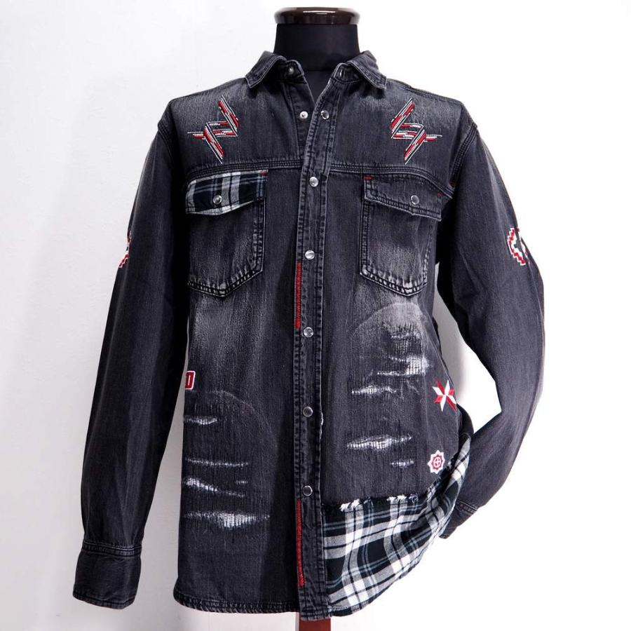 Barassi お買い得品 Milano バラシ ミラノ 長袖デニムシャツ ブラック 秋冬 ファッション メンズ 服 カジュアル