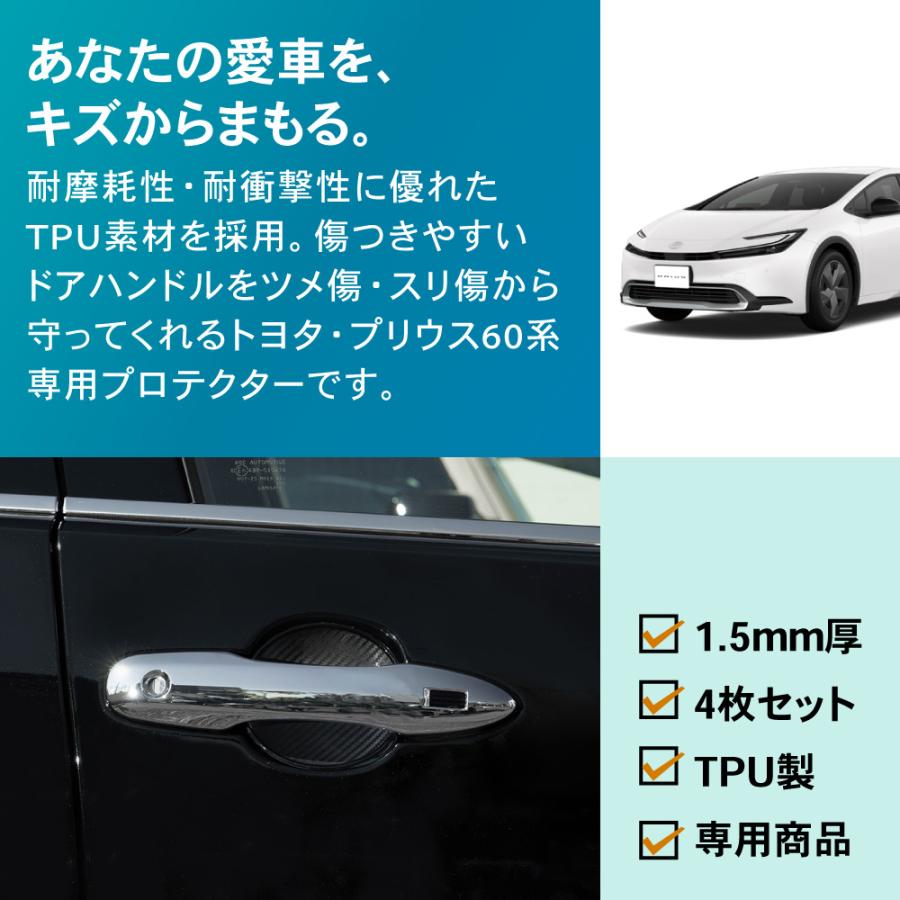 新型 プリウス 60系 ドアハンドル プロテクター カバー 傷 防止 キズ