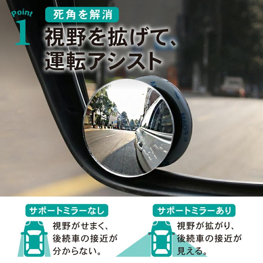 汎用 サポートミラー 丸型 車補助 ミラー スポットミラー サイド