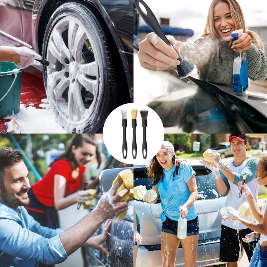 洗車ブラシ 3本セット ホイール ディテールブラシ 洗車 ブラシ