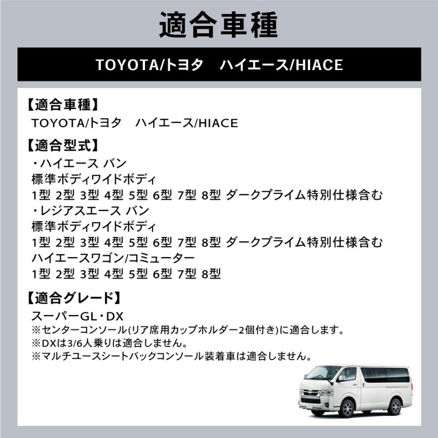 ハイエース 200系 コンソール ボックス LED アームレスト センター 