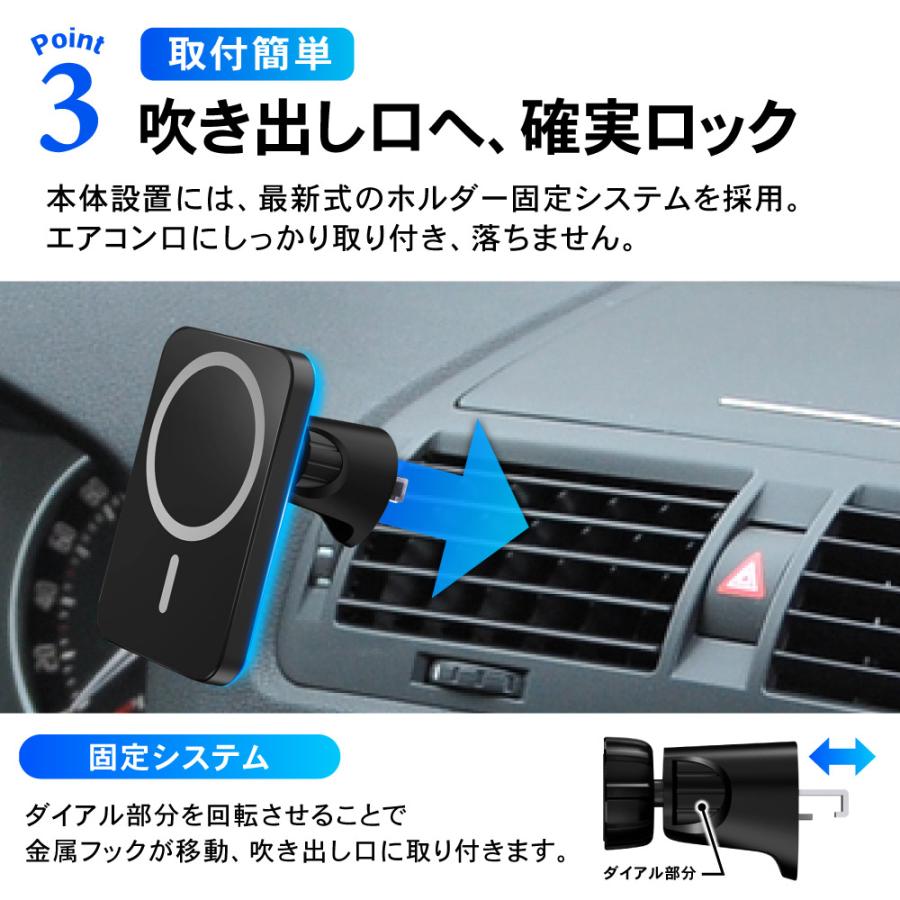 スマホホルダー 車載ホルダー 充電器 ワイヤレス 車 mgsafe マグセーフ