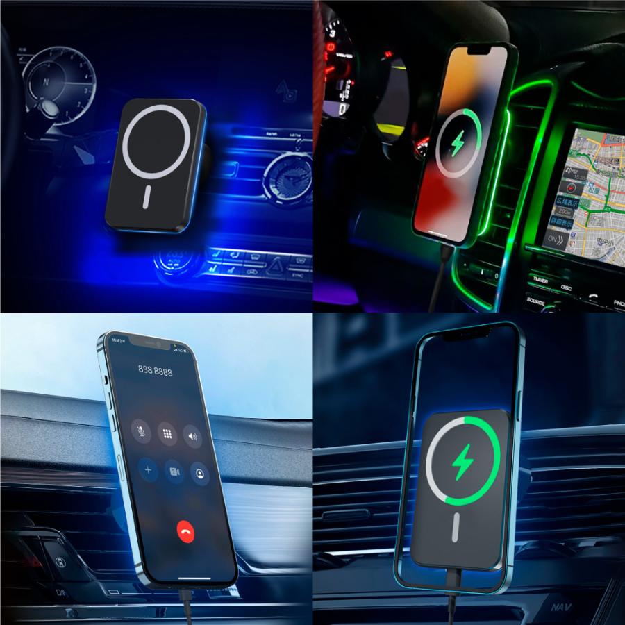 スマホホルダー 車載ホルダー 充電器 ワイヤレス 車 mgsafe マグセーフ