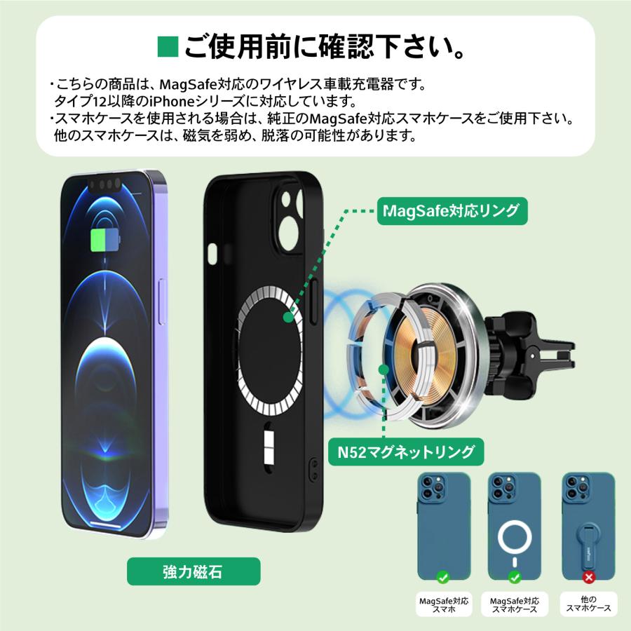 magsafe ワイヤレス充電器 車載 急速 充電 スマホ 強力 magsafe ワイヤレス充電器 車載 急速 充電 スマホ 強力