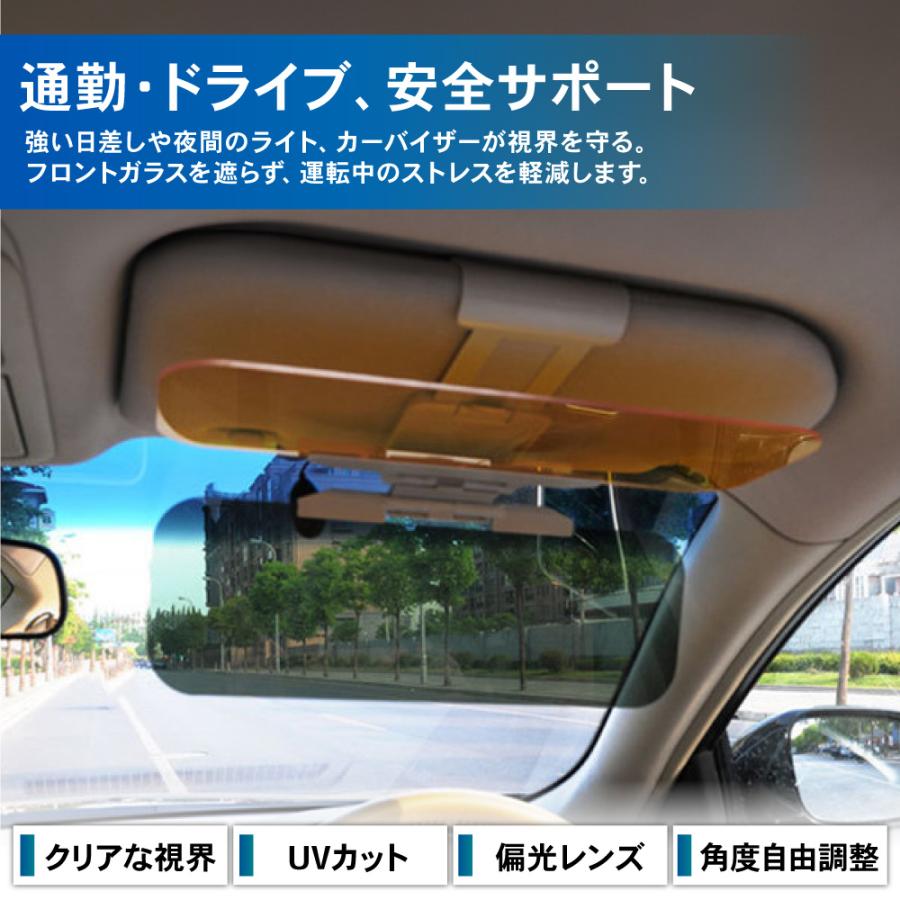 カーサンバイザー 昼夜兼用 車用 サンバイザー 日よけ 眩しい 対向車 