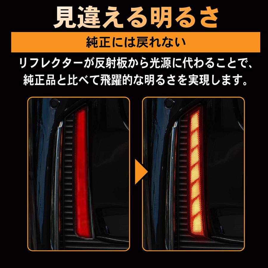 シーケンシャル LED リフレクター ヴェルファイア 40系 専用 40系 ヴェルファイア LEDリフレクター 3機能 反射機能付き
