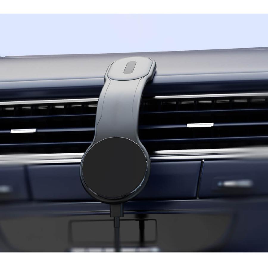 magsafe ワイヤレス 車載 充電器 角度調節 無段階 急速 充電 強力 マグネット 磁石 マグセーフ スマホ ホルダー スタンド 車 | ブランド登録なし | 14