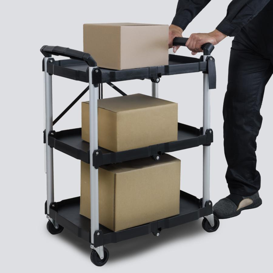 クラフト ワゴン 折りたたみ キャスター付き 総耐荷重75kg 作業