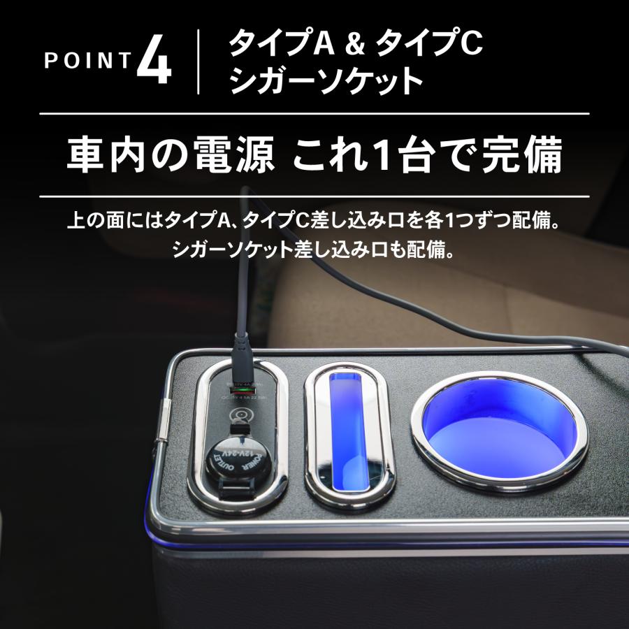 ムーブキャンバス コンソールボックス ワイヤレス充電付き 収納 内装 軽 軽自動車 アームレスト センターコンソール 専用 ムーヴ LA800S LA810S | ブランド登録なし | 11