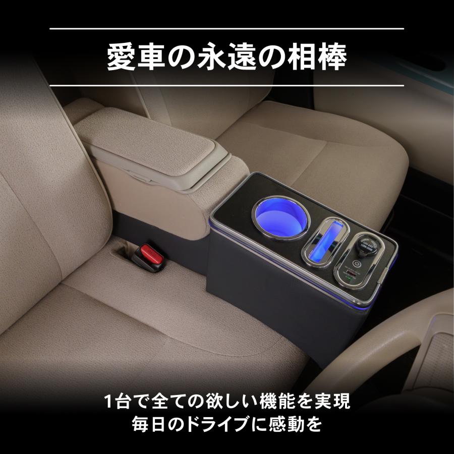 ムーブキャンバス コンソールボックス ワイヤレス充電付き 収納 内装 軽 軽自動車 アームレスト センターコンソール 専用 ムーヴ LA800S LA810S | ブランド登録なし | 02