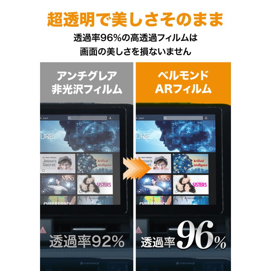 ノア ヴォクシー 90系 新型 ナビ フィルム 10.5インチ 日本製 超 透明 低反射 指紋防止 AR 保護フィルム カーナビ ディスプレイ TOYOTA NOAH VOXY 2022年｜wadoo｜07