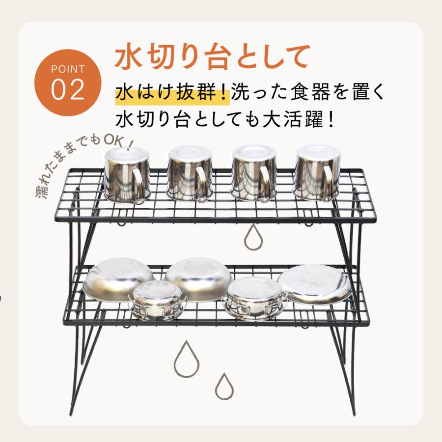 キャンプラック アウトドアテーブル キャンプ棚 折りたたみ 2段 | キャンプ アウトドア 釣り 軽量 軽い おすすめ おしゃれ コンパクト バーベキュー BBQ｜wadoo｜10