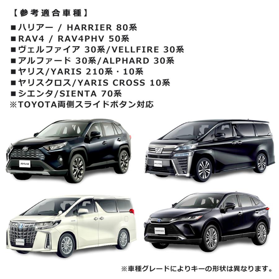 トヨタ キーケース キーカバー ハリアー 80系 新型 RAV4PHV 50系 アルファード ヴェルファイア 30系 GR ヤリス｜wadoo｜15