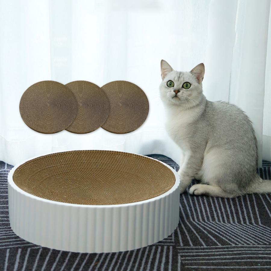 猫用爪とぎ専用替え芯3個セット 丸 ダンボール ネコ ねこ にゃんこ 