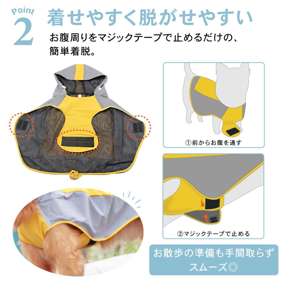 犬 レインコート 中型犬 大型犬 レインウェア カッパ 雨具 撥水 犬用