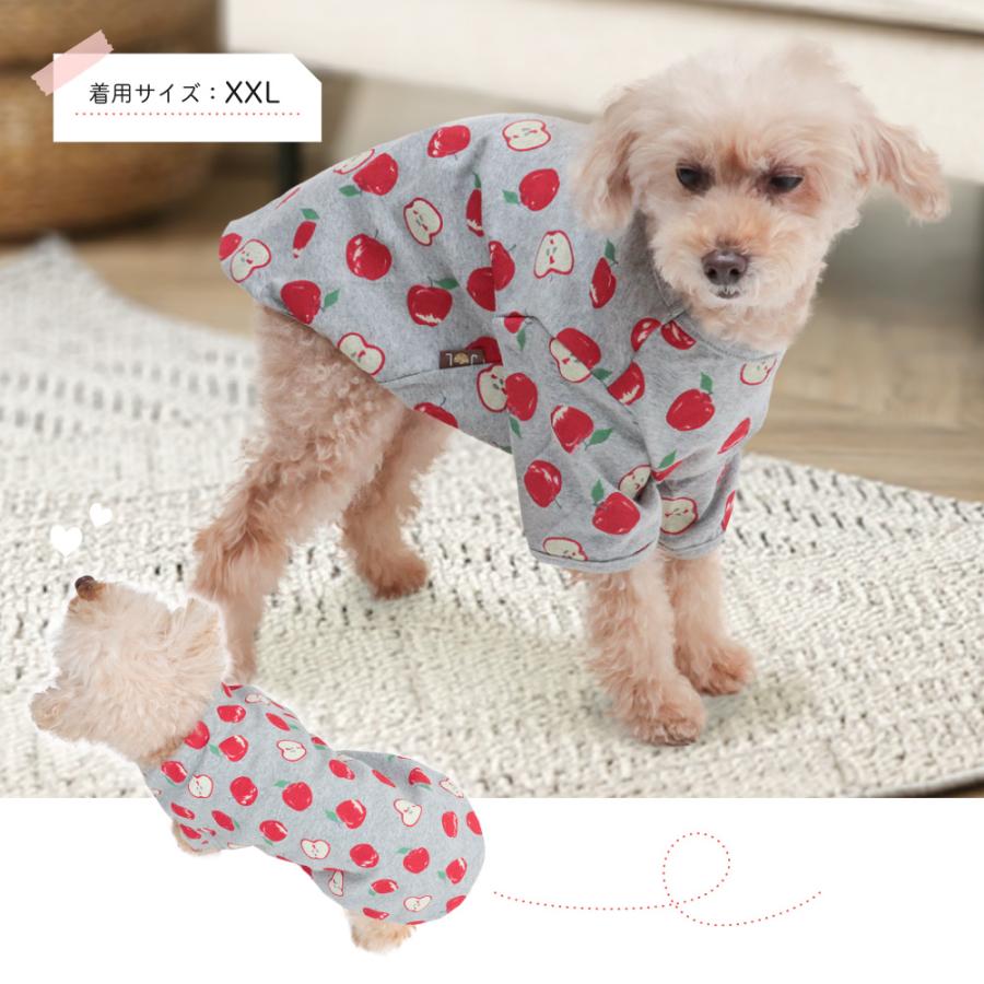 りんご柄Tシャツ 犬服 犬の服 Tシャツ カットソー ペット服 S・M・L