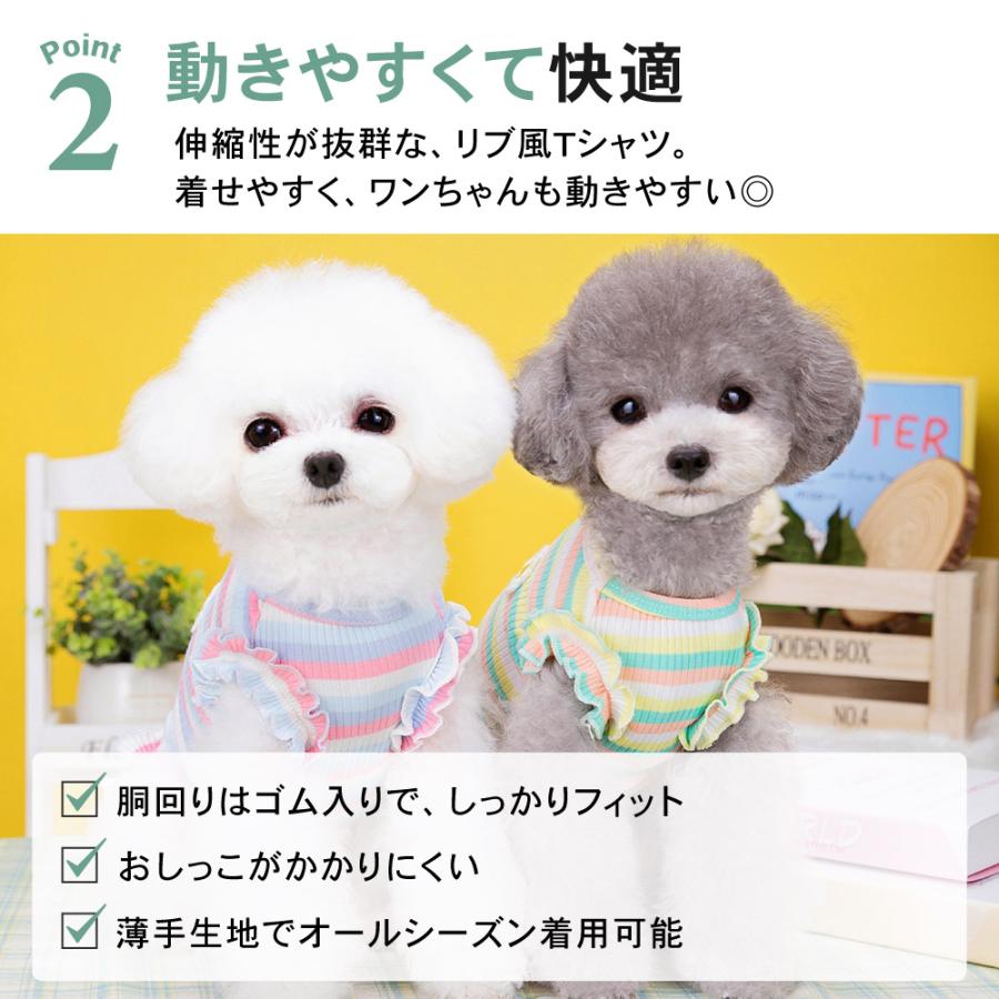 ボーダー花柄ドッグウェア XL・XXLサイズ 犬服 犬の服 ペット服 ドッグ