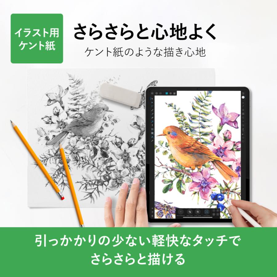 長期保証 iPad ペーパーライクフィルム ケント紙 上質紙 ブルー