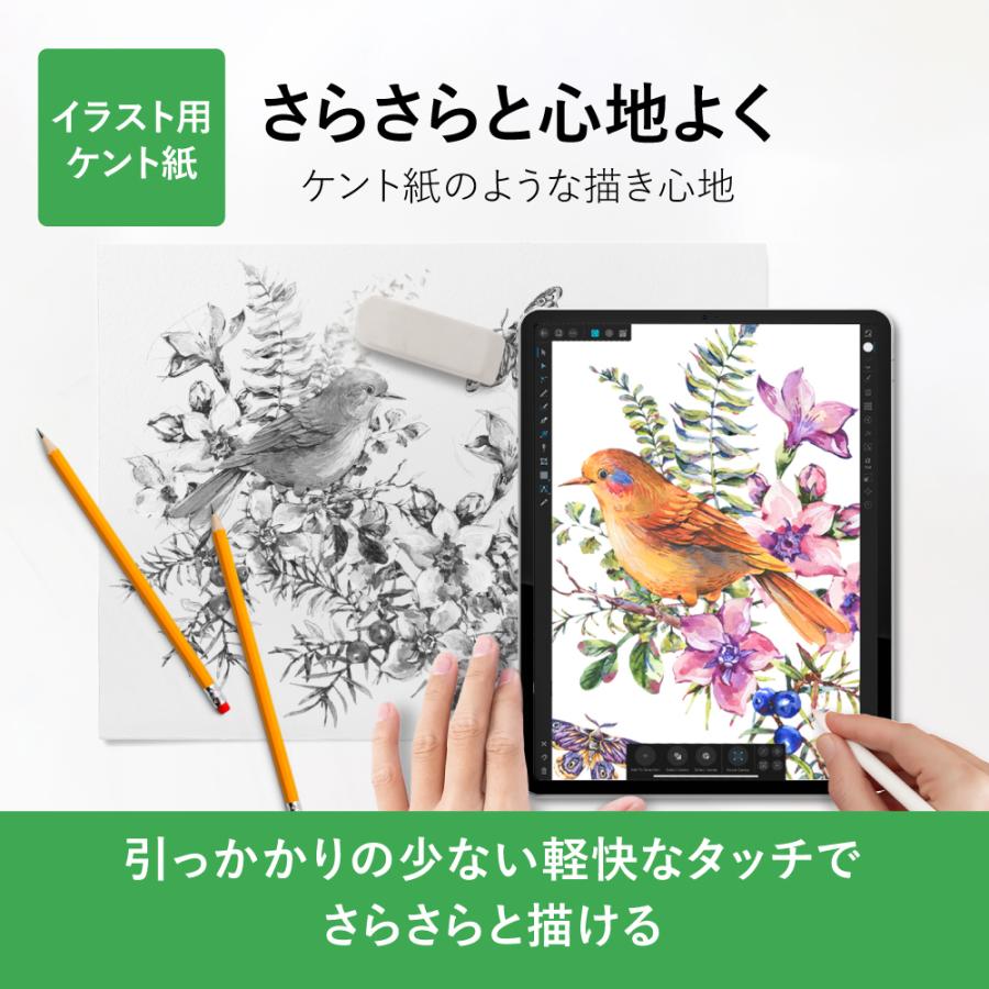 長期保証 iPad ペーパーライクフィルム ケント紙 上質紙 ブルーライトカット 文字用 | アイパッド プロ ミニ エアー iPad  YFF｜wadoo｜09