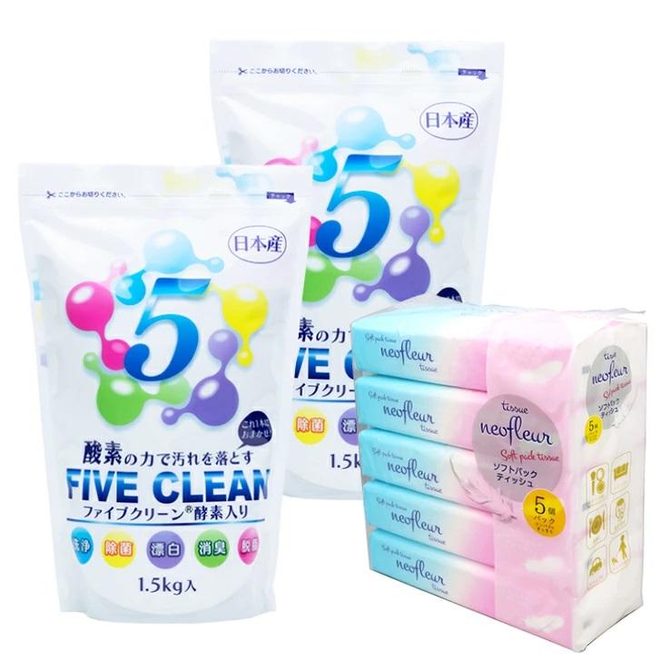ファイブクリーン2個 (ソフトパックティッシュ 5個パック×1