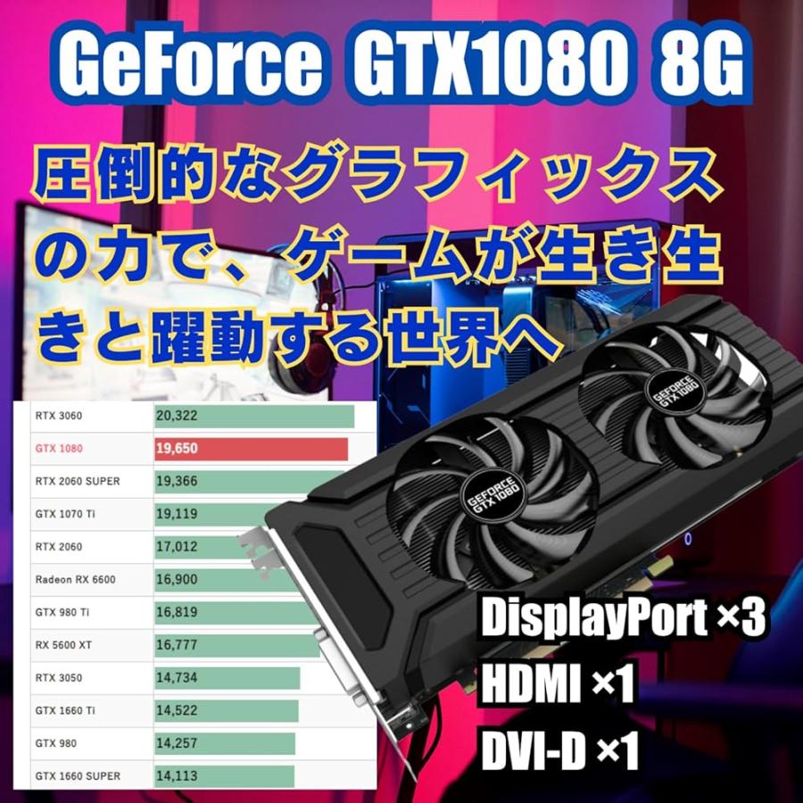 整備済み品】ゲームPC タワー型 - intel AMD 第8世代以上 Win11対応