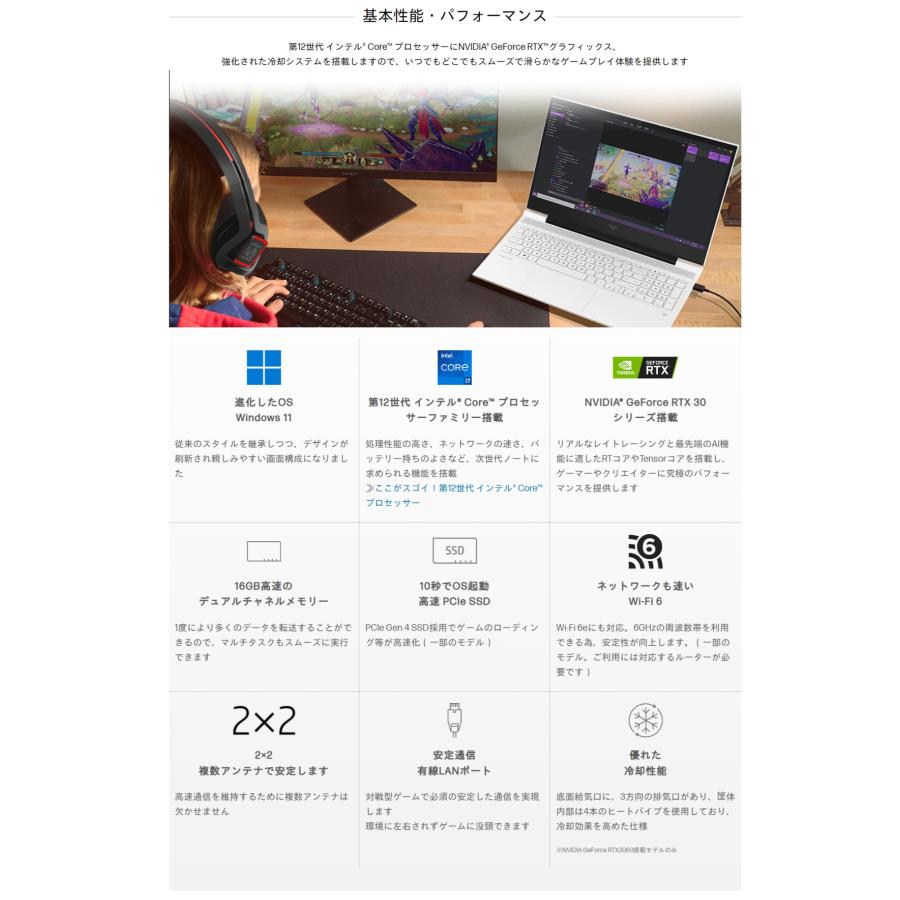 ゲーミングノートPC  RTX 3050 搭載 Victus by HP 16-d1033TX 展示美品 Core i7-12700H メモリ 16GB SSD 512GB 16.1型FHD | 日本HP | 03