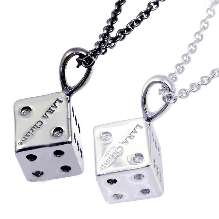 ララクリスティー ペアネックレス ペンダント シルバーアクセサリー ディスティニーダイスネックレス PAIR Label p8778-pの画像