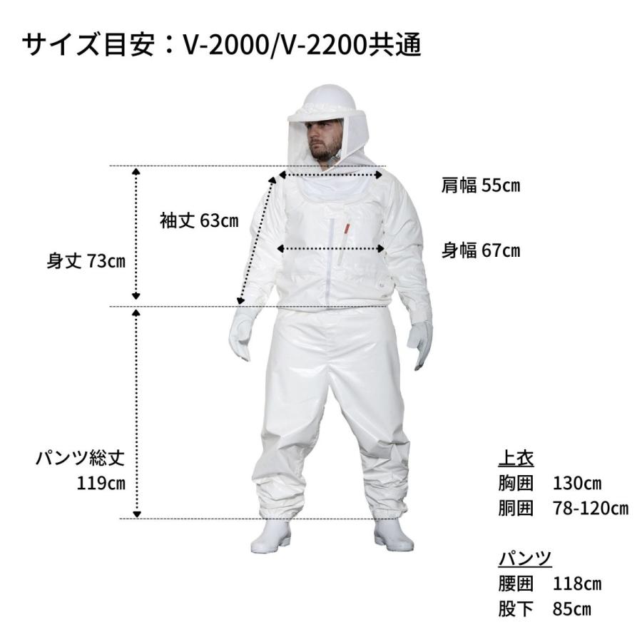 空調ファン付 蜂防護服 ラプターPRO GALE V-2200 空気循環システム搭載