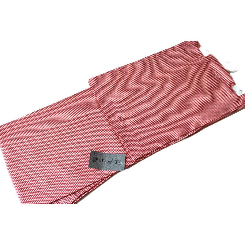 お仕立て上がり袷せキモノ-No.008【Ｌサイズ/良質江戸小紋柄/地色：朱色×オフホワイト/八掛け：オールドローズ/送料無料】 お仕立て上がり袷せキモノ-No.008【Lサイズ/良質江戸小紋柄/地色