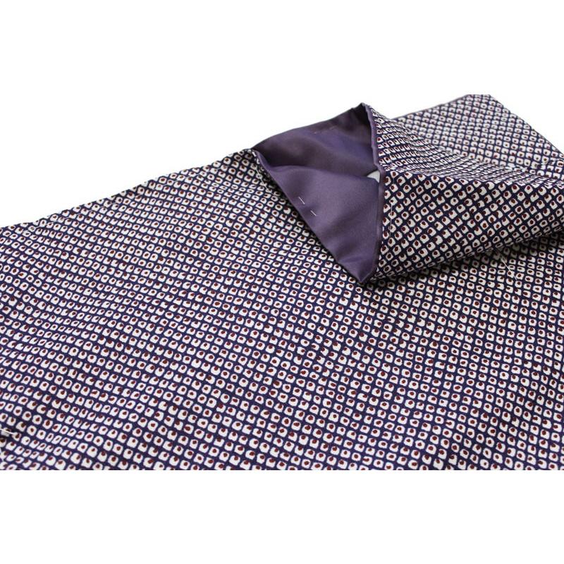 お仕立て上がり袷せキモノ-No.015【Mサイズ/良質江戸小紋柄/地色：濃い