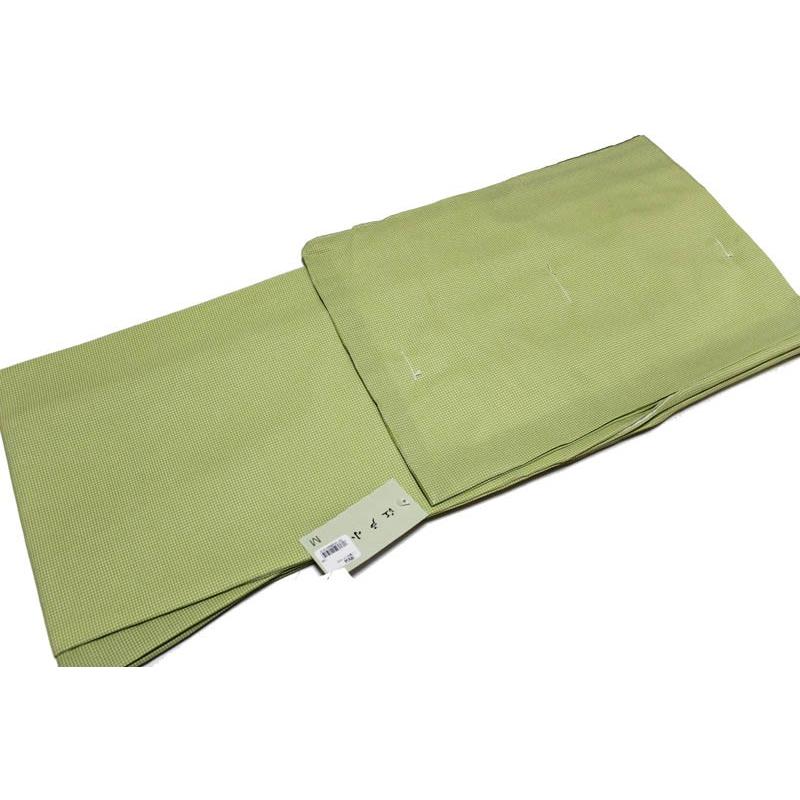 お仕立て上がり袷せキモノ-No.067【Mサイズ/良質江戸小紋柄/地色：黄緑色・八掛け：緑色/送料無料/着物 江戸小紋 袷】 お仕立て上がり袷せキモノ-No.067【Mサイズ/良質江戸小紋柄/地色：黄