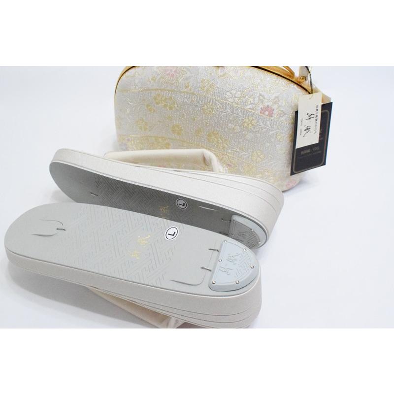 草履バッグセット 紗織 留袖用 H-1【紗織/帯地/シルバー台/正装向き