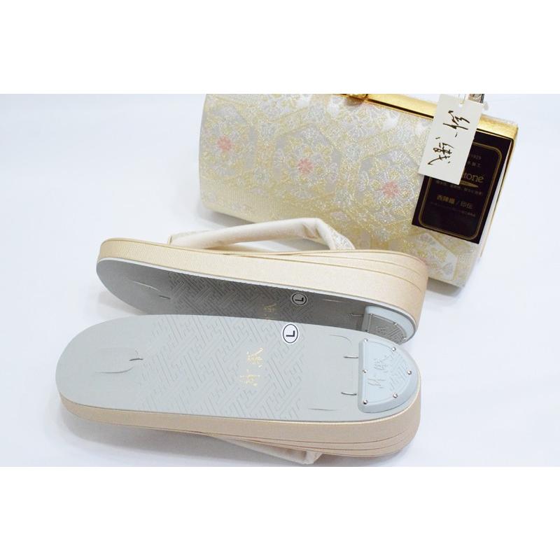 草履バッグセット 紗織 留袖用 H-2【紗織/帯地/ゴールド台/正装向き/振り袖/留袖用/結婚式/送料無料/日本製品/撥水性パールトーン加工済】【YP100P】_2