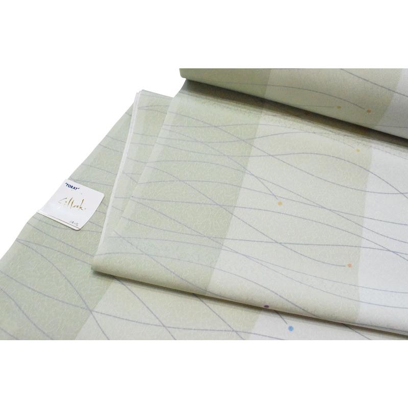 TORAY 東レシルック 奏美 小紋柄反物-No.228【かよういろ/地色：白緑