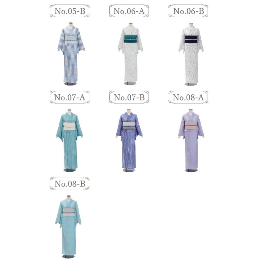 お仕立て上がり絽着物 No.01-A〜08-B（M・Lサイズ/洗える/夏着物