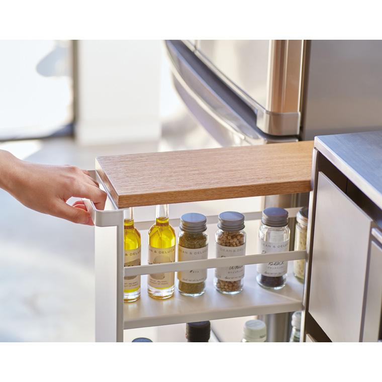 山崎実業 Yamazaki ハンドル付きスリムワゴン tower タワー ホワイト