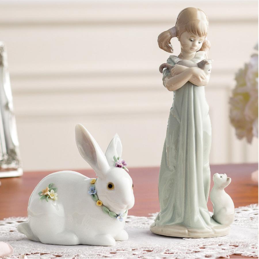 最新人気 Lladro 花飾りの白うさぎ 2 3573 039 お取り寄せ 通販 おすすめ 格安人気 Kuljic Com