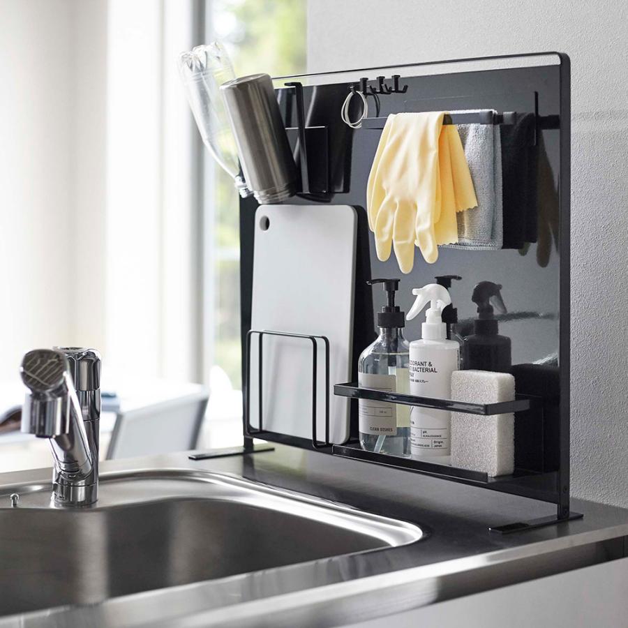 山崎実業 タワー キッチン自立式スチールパネル 縦型 ブラック_051255  送料無料