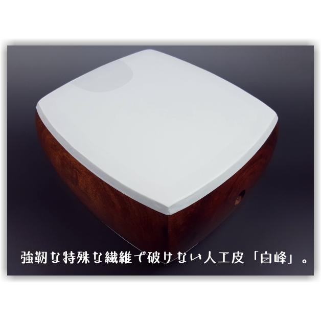 三味線・皮張り替え　細棹・中棹三味線用　両面（合成皮・白峰）張替え