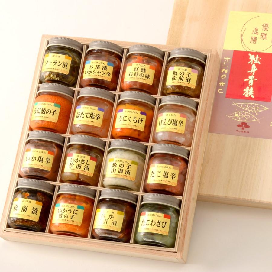 独身貴族 16本入 / ソーラン漬 お茶漬けいかジャン辛 紅鮭石狩の味