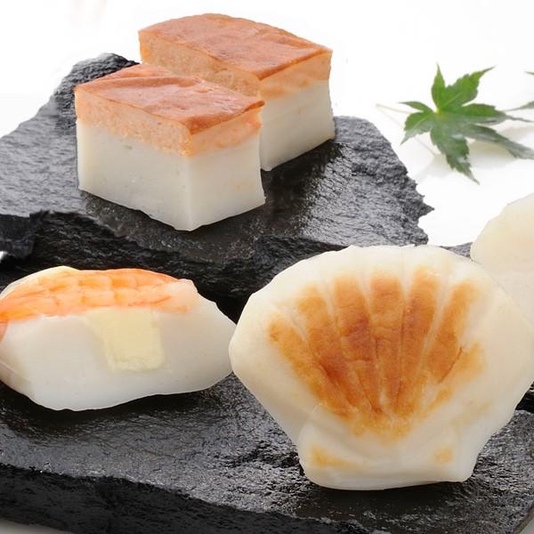 出塚水産 珍味 かまぼこ 3種詰合せ 12個入り ホタテ 鮭 チーズ海老