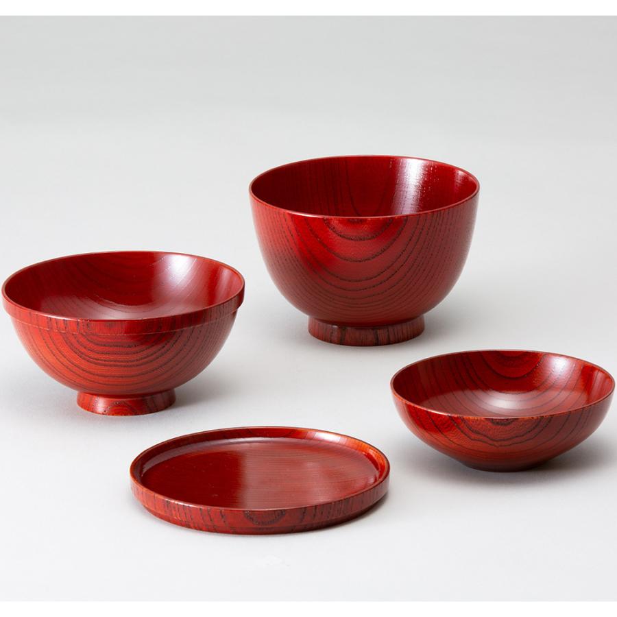 欅の重なるお椀揃え（おーるいん椀） 赤（1個） 漆器 工芸品 食器 石川