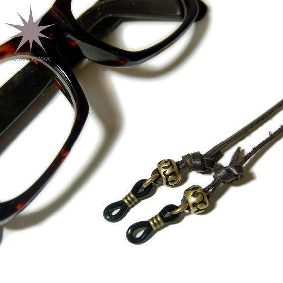 グラスホルダー メガネホルダー 眼鏡ホルダー メガネホルダーネックレスメガネ 眼鏡 革 レザー ビーズ メンズ レディース