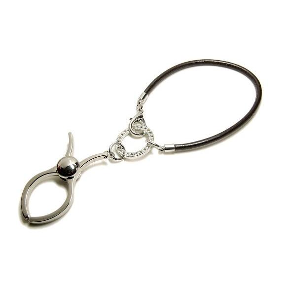 グローブホルダー 手袋ホルダー おしゃれ メンズ レディース スワロフスキー リング 革 レザー バッグチャーム