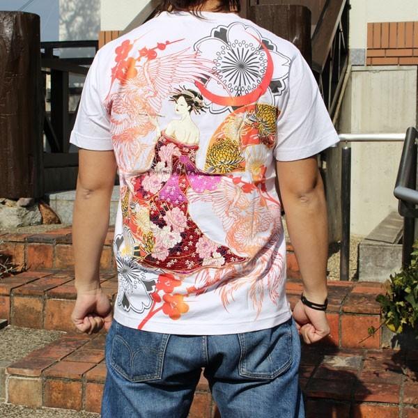 和柄tシャツ 和柄メンズ 和柄刺繍半袖tシャツ B ネコポス送料無料注意事項あり 花魁柄 和柄半袖tシャツ華鳥風月特攻服 和柄神 通販 Yahoo ショッピング