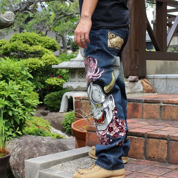 和柄 ジーンズ 和柄デニム 和柄刺繍ジーンズ 般若/鳳凰柄 和柄 ジーンズ 和柄デニム 和柄刺繍ジーンズ 般若/鳳凰柄